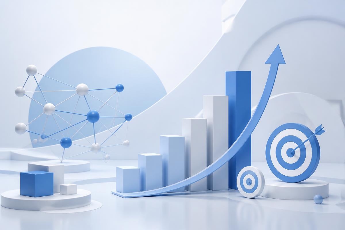 Abstract business growth and strategy concept